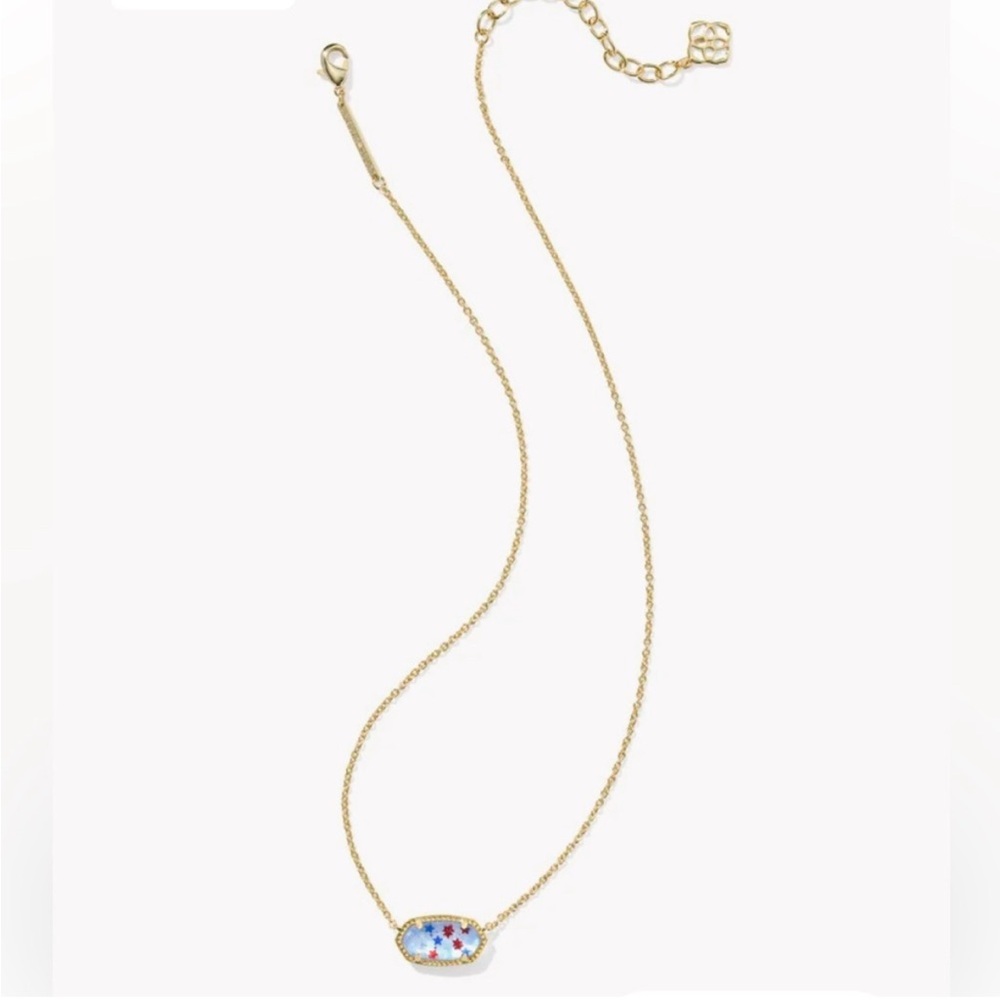 Kendra Scott Elisa Pendant Necklace Stars Red White Blue Illusion NEW - Picture 5 of 12